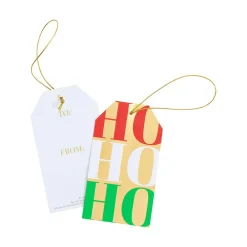 Caspari Christmas Gift Tags & Labels|Gift Tags & Enclosure Cards|Ho Ho Ho Classic Foil Gift Tags - 4 Per Package