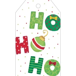 Caspari Christmas Gift Tags & Labels|Gift Tags & Enclosure Cards|Ho Ho Ho Gift Hang Tags - 4 Per Package
