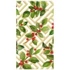 Caspari Paper Guest Towels|Holly And Fretwork White Guest Towels - includes 15 Guest Towels