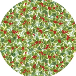 Caspari Christmas Placemats & Coasters|Placemats|Holly and Mistletoe Die-Cut Placemat - 4 Per Package