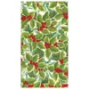 Caspari Christmas Napkins|Paper Guest Towels|Holly and Mistletoe Paper Guest Towel Napkins - 15 Per Package