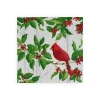 Caspari Christmas Napkins|Paper Luncheon Napkins|Holly And Songbirds White & Silver Luncheon Napkins - 20 Per Package