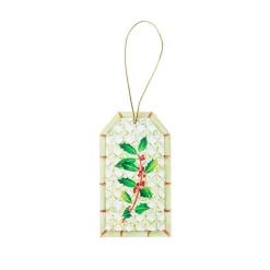Caspari Christmas Gift Tags & Labels|Gift Tags & Enclosure Cards|Holly Trellis Classic Gift Tags - 4 Per Package
