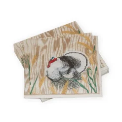 Caspari Thanksgiving|Paper Luncheon Napkins|Homestead Turkey Taupe Luncheon Napkins - 20 Per Package