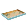 Caspari Lacquerware|Mother'S Day|Hummingbird Trellis Lacquer Vanity Tray in Gold - 1 Each