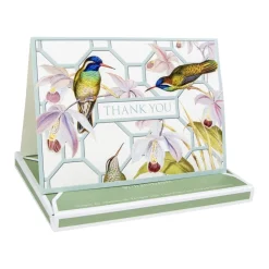 Caspari Thank You Notes|Hummingbird Trellis Thank You Notes - 8 Note Cards And Envelopes