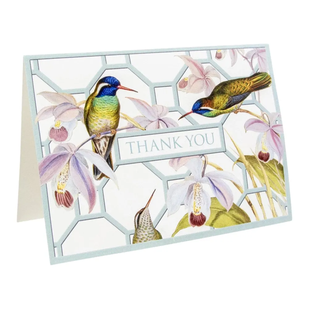 Caspari Thank You Notes|Hummingbird Trellis Thank You Notes - 8 Note Cards And Envelopes