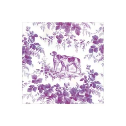 Caspari Paper Cocktail Napkins|Hunting Toile Aubergine Cocktail Napkins - includes 20 Cocktail Napkins