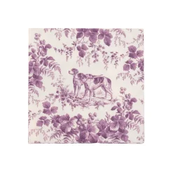 Caspari Paper Cocktail Napkins|Hunting Toile Aubergine Cocktail Napkins - includes 20 Cocktail Napkins