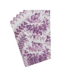 Caspari Paper Guest Towels|Hunting Toile Aubergine Guest Towels - includes 15 Guest Towels