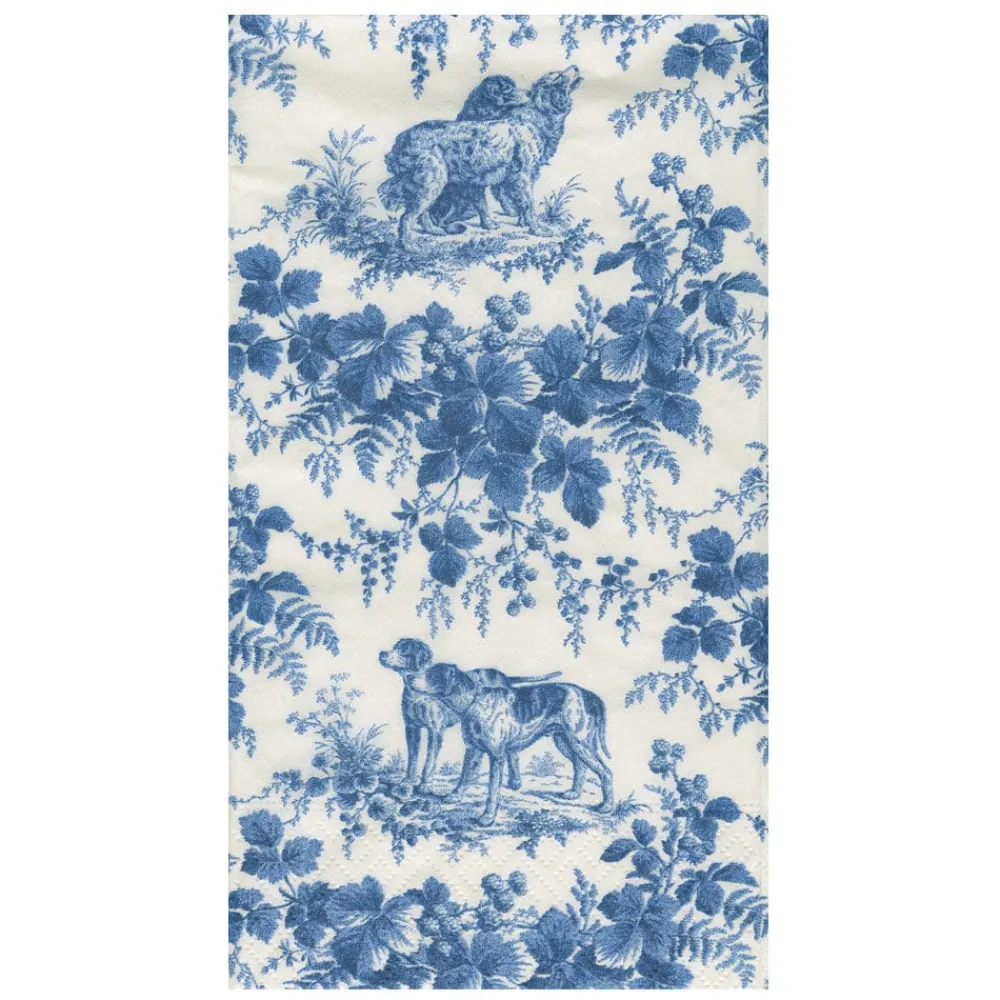 Caspari Paper Guest Towels|Hunting Toile Blue Guest Towels - includes 15 Guest Towels