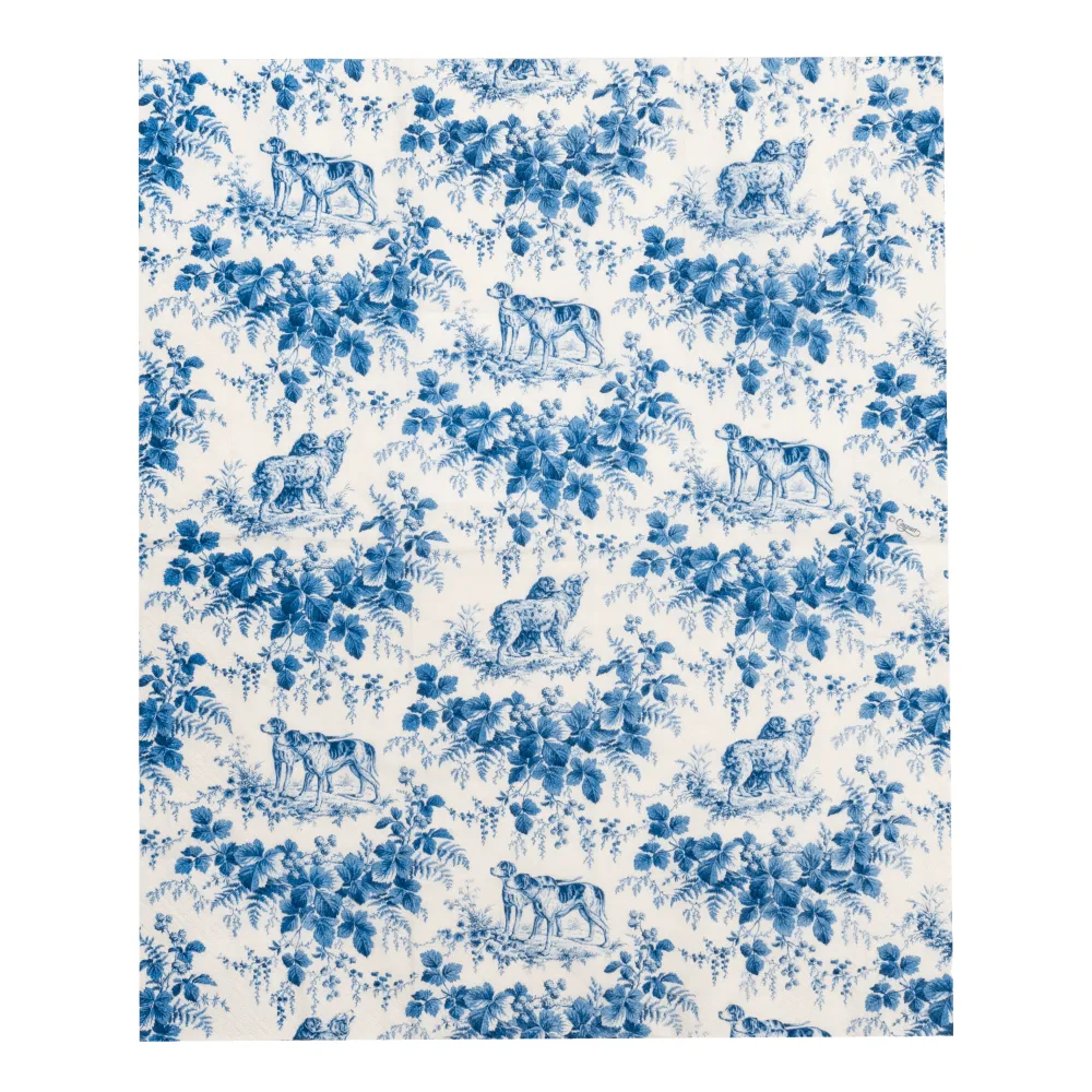 Caspari Paper Guest Towels|Hunting Toile Blue Guest Towels - includes 15 Guest Towels