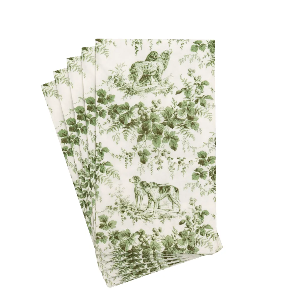 Caspari Paper Guest Towels|Hunting Toile Evergreen Guest Towels - includes 15 Guest Towels