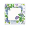 Caspari Bridal Shower|Hydrangeas and Porcelain Square Salad/Dessert Plates - pack of 8
