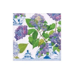 Caspari Boxed Cocktail Napkins|Hydrangeas and Porcelain Boxed Paper Cocktail Napkins - 40 Per Box