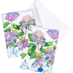 Caspari Note Cards|Hydrangeas and Porcelain Assorted Boxed Note Cards - 8 Note Cards & 8 Envelopes
