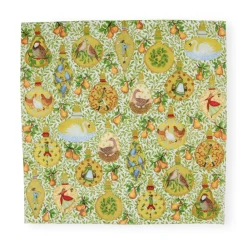 Caspari Christmas Napkins|Paper Cocktail Napkins|In A Pear Tree Cocktail Napkins - 20 Per Package