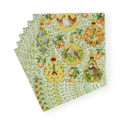 Caspari Christmas Napkins|Paper Luncheon Napkins|In A Pear Tree Luncheon Napkins - 20 Per Package