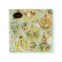 Caspari Christmas Napkins|Paper Luncheon Napkins|In A Pear Tree Luncheon Napkins - 20 Per Package