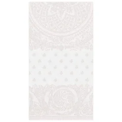 Caspari Paper Guest Towels|Jacquard Linen Paper Linen Guest Towel Napkins in White - 12 Per Package