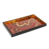 Caspari Lacquerware|Bar Trays|Jaipur Crimson Lacquer Sm Rect Tray - 8 7/8 X 13 3/4
