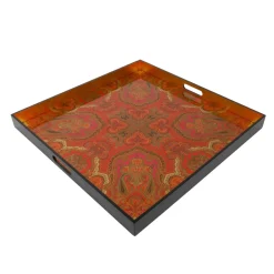 Caspari Lacquerware|Mother'S Day|Jaipur Fuchsia Lacquer Oversize Square Tray - 30" Square