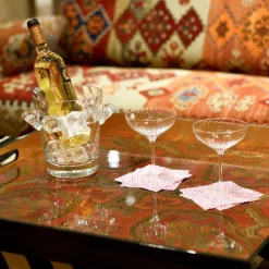 Caspari Lacquerware|Mother'S Day|Jaipur Fuchsia Lacquer Oversize Square Tray - 30