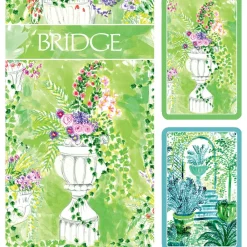 Caspari Mother'S Day|Bridge|Jardin De Luxembourg Large Type BridgeGift Sets - 2 Playing Card Decks & 2 Score Pads