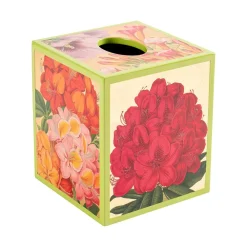 Caspari Lacquerware|Mother'S Day|Jefferson's Garden Study Lacquer Tissue Box Cover in Gold - 1 Each