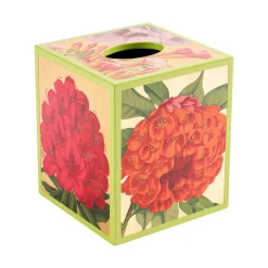 Caspari Lacquerware|Mother'S Day|Jefferson's Garden Study Lacquer Tissue Box Cover in Gold - 1 Each