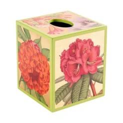 Caspari Lacquerware|Mother'S Day|Jefferson's Garden Study Lacquer Tissue Box Cover in Gold - 1 Each