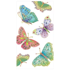 Caspari Paper Guest Towels|Jeweled Butterflies Paper Guest Towel Napkins in Pearl - 15 Per Package
