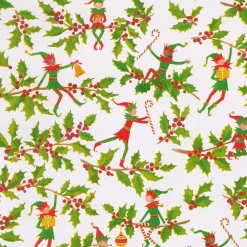 Caspari Christmas Wrapping Paper|Jingle Elves Gift Wrap