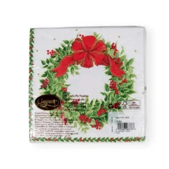 Caspari Christmas Napkins|Paper Luncheon Napkins|Jolly St. Nick Paper Luncheon Napkins - 20 Per Package