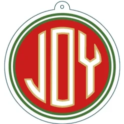 Caspari Christmas Gift Tags & Labels|Gift Tags & Enclosure Cards|Joy Die-Cut Gift Tags in Gold Foil - 4 Per Package