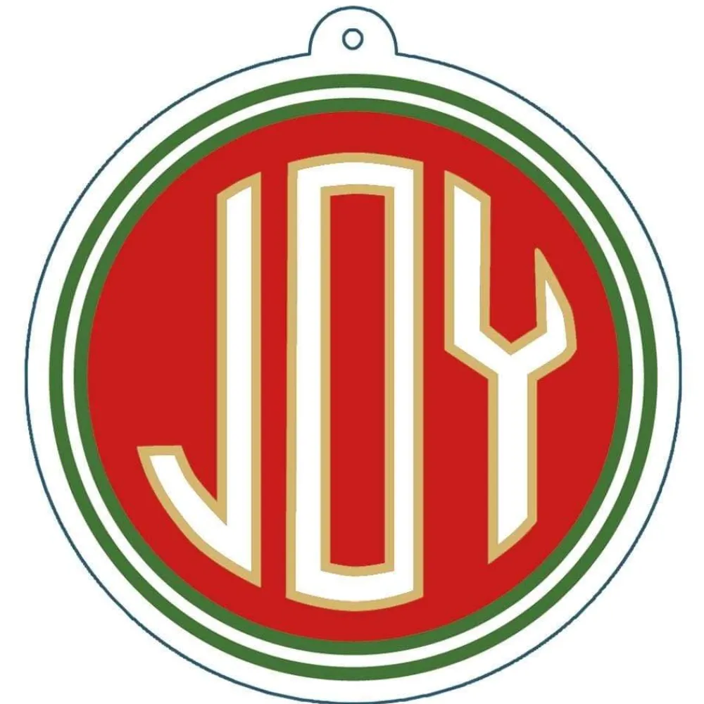 Caspari Christmas Gift Tags & Labels|Gift Tags & Enclosure Cards|Joy Die-Cut Gift Tags in Gold Foil - 4 Per Package