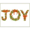 Caspari Christmas And Holiday Cards|Boxed Holiday Cards|Joy Peppermint Garland Petite Boxed Christmas Cards - includes 15 cards & envelopes