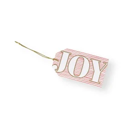 Caspari Christmas Gift Tags & Labels|Gift Tags & Enclosure Cards|Joy Stripes Foil Gift Tags - 4 Per Package