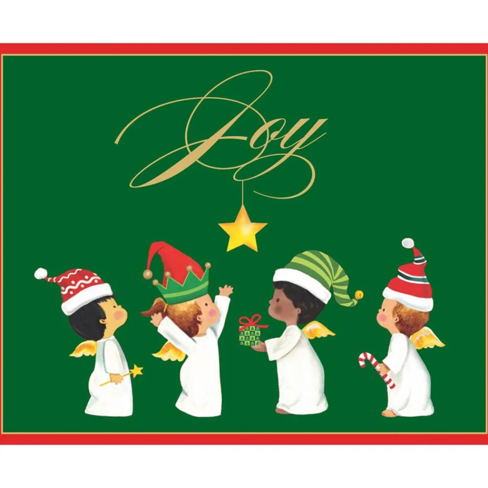 Caspari Christmas And Holiday Cards|Boxed Holiday Cards|Joyous Baby Angels Petite Boxed Christmas Cards - includes 15 cards & envelopes