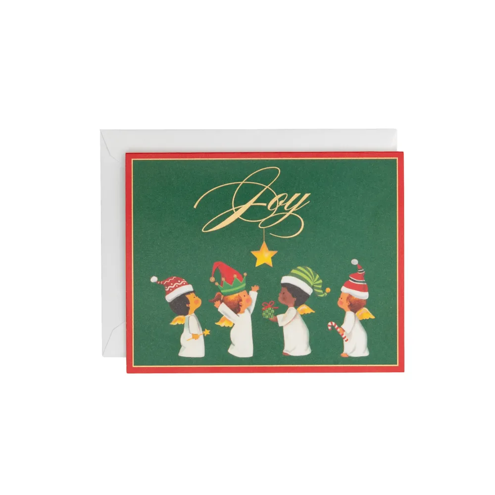 Caspari Christmas And Holiday Cards|Boxed Holiday Cards|Joyous Baby Angels Petite Boxed Christmas Cards - includes 15 cards & envelopes