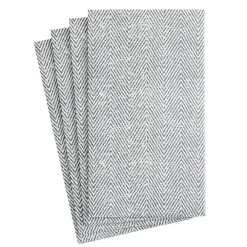 Caspari Hanukkah|Paper Guest Towels|Jute Paper Linen Guest Towel Napkins in Charcoal - 12 Per Package