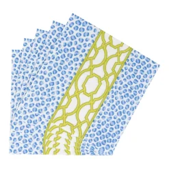 Caspari Paper Luncheon Napkins|Knots And Spots Blue & Green Luncheon Napkins - 20 Per Package