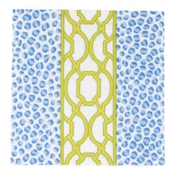 Caspari Paper Luncheon Napkins|Knots And Spots Blue & Green Luncheon Napkins - 20 Per Package