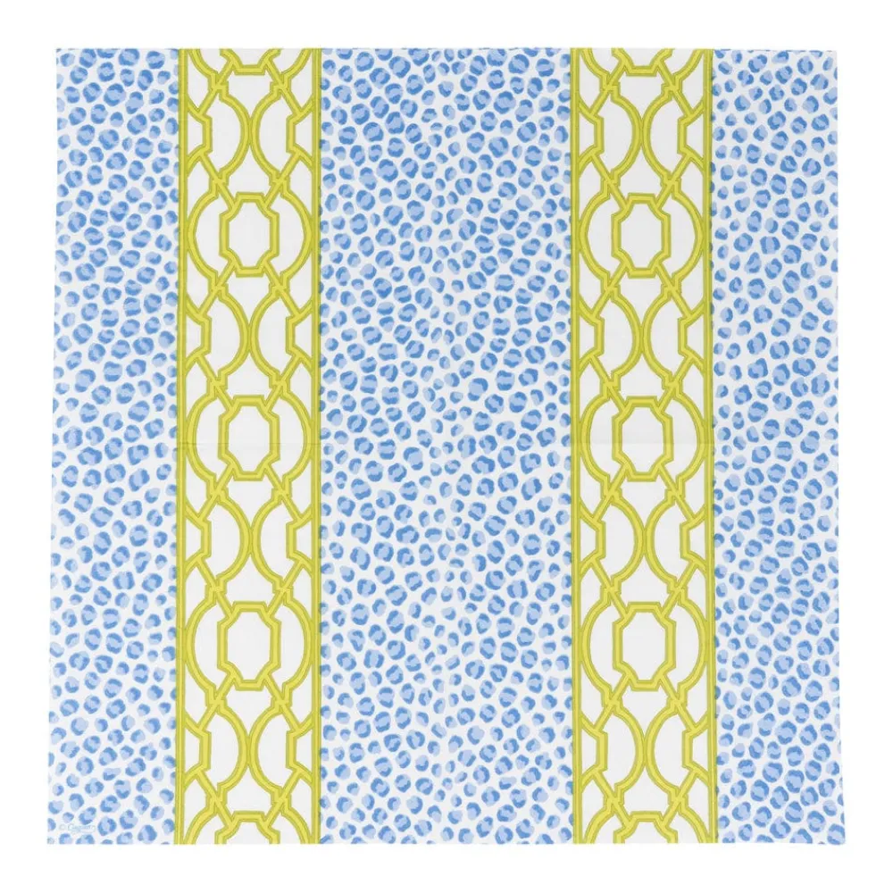 Caspari Paper Luncheon Napkins|Knots And Spots Blue & Green Luncheon Napkins - 20 Per Package