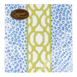 Caspari Paper Luncheon Napkins|Knots And Spots Blue & Green Luncheon Napkins - 20 Per Package
