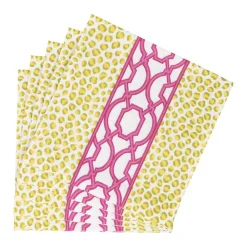 Caspari Paper Luncheon Napkins|Knots And Spots Green & Fuchsia Luncheon Napkins - 20 Per Package