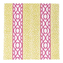 Caspari Paper Luncheon Napkins|Knots And Spots Green & Fuchsia Luncheon Napkins - 20 Per Package