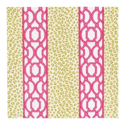 Caspari Paper Cocktail Napkins|Knots And Spots Green & Fuchsia Cocktail Napkins - 20 Per Package