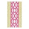 Caspari Paper Guest Towels|Knots And Spots Green & Fuchsia Guest Towel Napkins - 15 Per Package