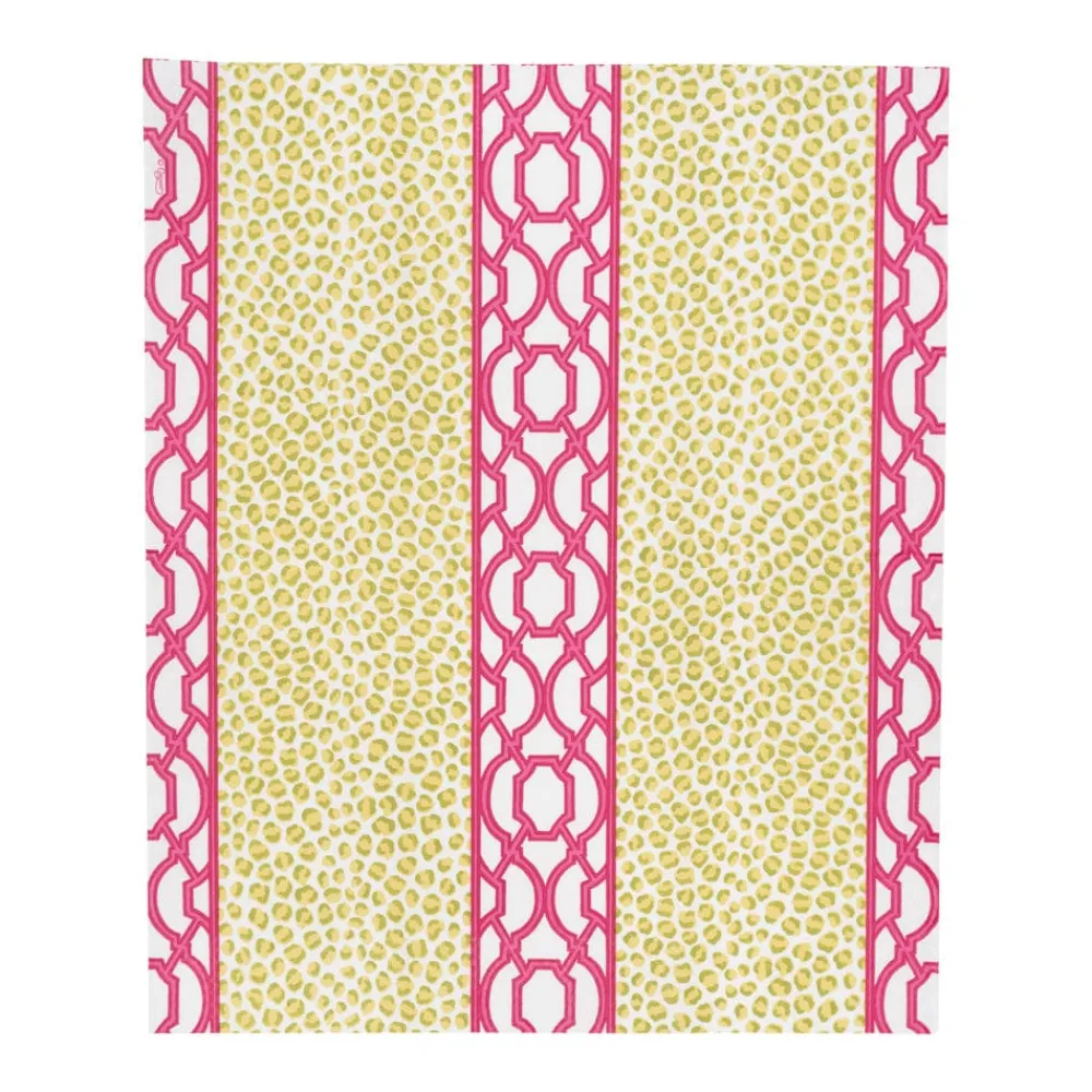 Caspari Paper Guest Towels|Knots And Spots Green & Fuchsia Guest Towel Napkins - 15 Per Package